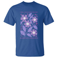Alzheimers Purple Floral Retro Graphic T Shirt I Will Remember For You