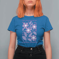 Alzheimers Purple Floral Retro Graphic T Shirt For Women I Will Remember For You