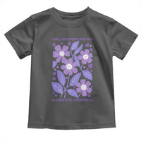 Alzheimers Purple Floral Retro Graphic Toddler T Shirt I Will Remember For You