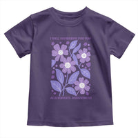 Alzheimers Purple Floral Retro Graphic Toddler T Shirt I Will Remember For You