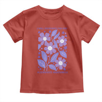 Alzheimers Purple Floral Retro Graphic Toddler T Shirt I Will Remember For You