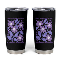 Alzheimers Purple Floral Retro Graphic Tumbler Cup I Will Remember For You
