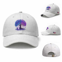 Purple Elephant Butterfly Ribbon Baseball Cap Tree Of Life Alzheimers Support