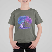 Purple Elephant Butterfly Ribbon T Shirt For Kid Tree Of Life Alzheimers Support