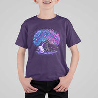 Purple Elephant Butterfly Ribbon T Shirt For Kid Tree Of Life Alzheimers Support