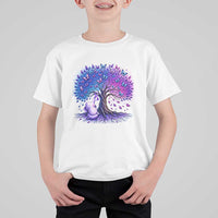 Purple Elephant Butterfly Ribbon T Shirt For Kid Tree Of Life Alzheimers Support