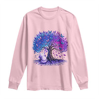 Purple Elephant Butterfly Ribbon Long Sleeve Shirt Tree Of Life Alzheimers Support
