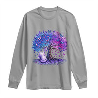 Purple Elephant Butterfly Ribbon Long Sleeve Shirt Tree Of Life Alzheimers Support