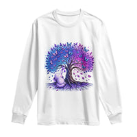 Purple Elephant Butterfly Ribbon Long Sleeve Shirt Tree Of Life Alzheimers Support