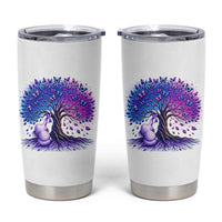 Purple Elephant Butterfly Ribbon Tumbler Cup Tree Of Life Alzheimers Support