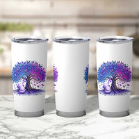 Purple Elephant Butterfly Ribbon Tumbler Cup Tree Of Life Alzheimers Support