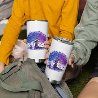 Purple Elephant Butterfly Ribbon Tumbler Cup Tree Of Life Alzheimers Support