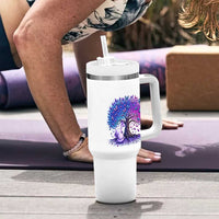 Purple Elephant Butterfly Ribbon Tumbler With Handle Tree Of Life Alzheimers Support