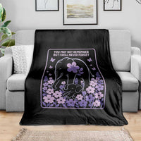 Elephant Alzheimers Purple Floral Support Throw Blanket You May Not Remember But I Will Never Forget