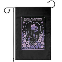 Elephant Alzheimers Purple Floral Support Garden Flag You May Not Remember But I Will Never Forget