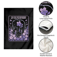 Elephant Alzheimers Purple Floral Support Garden Flag You May Not Remember But I Will Never Forget