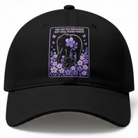 Elephant Alzheimers Purple Floral Support Baseball Cap You May Not Remember But I Will Never Forget