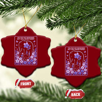 Elephant Alzheimers Purple Floral Support Ceramic Ornament You May Not Remember But I Will Never Forget