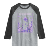 Elephant Alzheimers Purple Floral Support Raglan Shirt You May Not Remember But I Will Never Forget