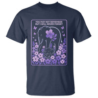 Elephant Alzheimers Purple Floral Support T Shirt You May Not Remember But I Will Never Forget