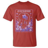 Elephant Alzheimers Purple Floral Support T Shirt You May Not Remember But I Will Never Forget