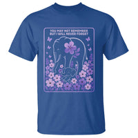Elephant Alzheimers Purple Floral Support T Shirt You May Not Remember But I Will Never Forget