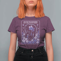 Elephant Alzheimers Purple Floral Support T Shirt For Women You May Not Remember But I Will Never Forget
