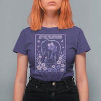 Elephant Alzheimers Purple Floral Support T Shirt For Women You May Not Remember But I Will Never Forget