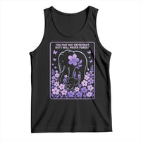 Elephant Alzheimers Purple Floral Support Tank Top You May Not Remember But I Will Never Forget