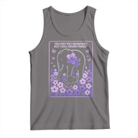 Elephant Alzheimers Purple Floral Support Tank Top You May Not Remember But I Will Never Forget