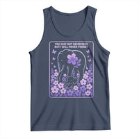 Elephant Alzheimers Purple Floral Support Tank Top You May Not Remember But I Will Never Forget
