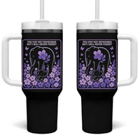 Elephant Alzheimers Purple Floral Support Tumbler With Handle You May Not Remember But I Will Never Forget
