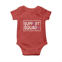 Support Squad Alzheimers Baby Onesie Purple Ribbon Hope Strength Love