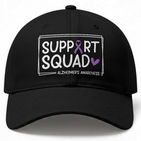 Support Squad Alzheimers Baseball Cap Purple Ribbon Hope Strength Love