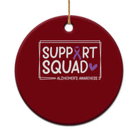 Support Squad Alzheimers Ceramic Ornament Purple Ribbon Hope Strength Love