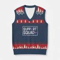 Support Squad Alzheimers V-Neck Knit Sweater Vest Purple Ribbon Hope Strength Love