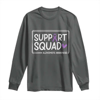 Support Squad Alzheimers Long Sleeve Shirt Purple Ribbon Hope Strength Love