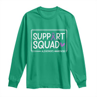 Support Squad Alzheimers Long Sleeve Shirt Purple Ribbon Hope Strength Love