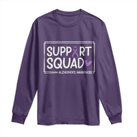Support Squad Alzheimers Long Sleeve Shirt Purple Ribbon Hope Strength Love