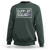 Support Squad Alzheimers Sweatshirt Purple Ribbon Hope Strength Love