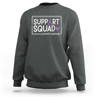 Support Squad Alzheimers Sweatshirt Purple Ribbon Hope Strength Love