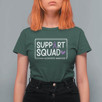 Support Squad Alzheimers T Shirt For Women Purple Ribbon Hope Strength Love