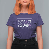 Support Squad Alzheimers T Shirt For Women Purple Ribbon Hope Strength Love