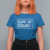 Support Squad Alzheimers T Shirt For Women Purple Ribbon Hope Strength Love