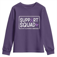 Support Squad Alzheimers Youth Sweatshirt Purple Ribbon Hope Strength Love