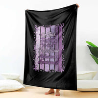 Purple Ribbon Alzheimers Caregiver Squad Gift Throw Blanket In This Family We Support Together