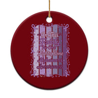 Purple Ribbon Alzheimers Caregiver Squad Gift Ceramic Ornament In This Family We Support Together