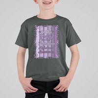 Purple Ribbon Alzheimers Caregiver Squad Gift T Shirt For Kid In This Family We Support Together