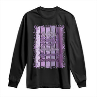 Purple Ribbon Alzheimers Caregiver Squad Gift Long Sleeve Shirt In This Family We Support Together