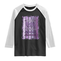 Purple Ribbon Alzheimers Caregiver Squad Gift Raglan Shirt In This Family We Support Together